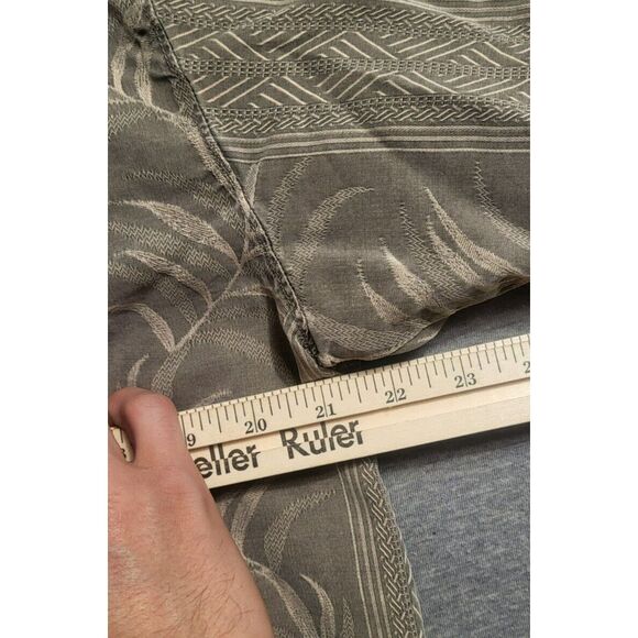 Tommy Bahama Shirt Mens Biege L Hawaiian 100% Silk Aloha Leaves Camp Tropical - Picture 6 of 13